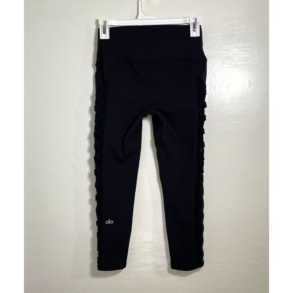 Alo Yoga Chevron Capri Semi Sheer Black Legging - Size Small - Picture 3 of 11